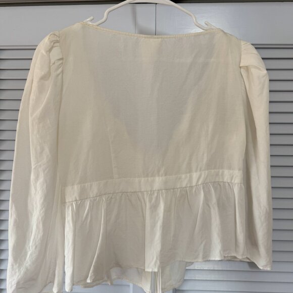 H&M x Brock Collection White Lyocell Blend Blouse - Picture 3 of 3